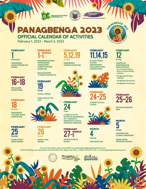 panagbenga 2025 schedule|Baguio Panagbenga Festival 2023: Activities, .